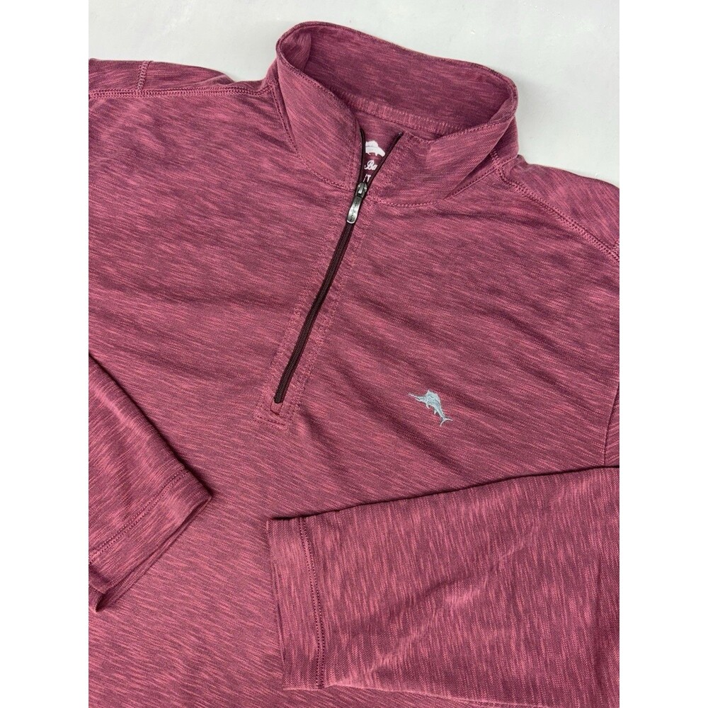 Tommy Bahama Marled Burgundy 1/4 Zip Pullover